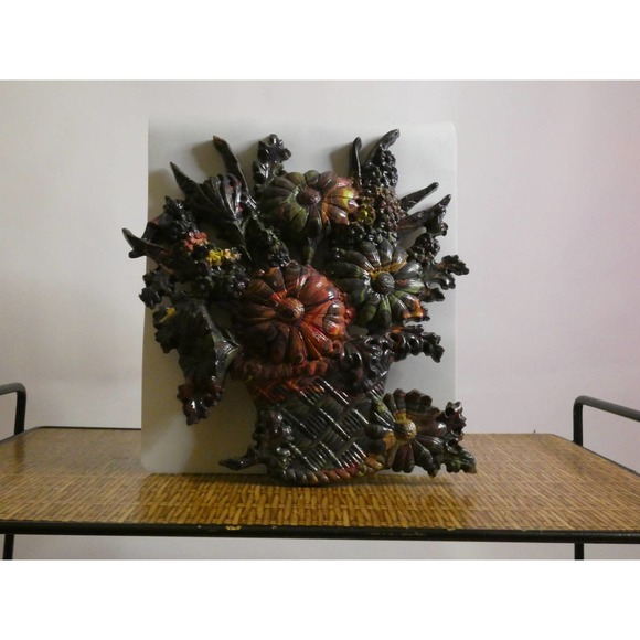 Vintage Burwood Products Co. Flower Baskets Hand Painted & Signed By Artist - Picture 5 of 10